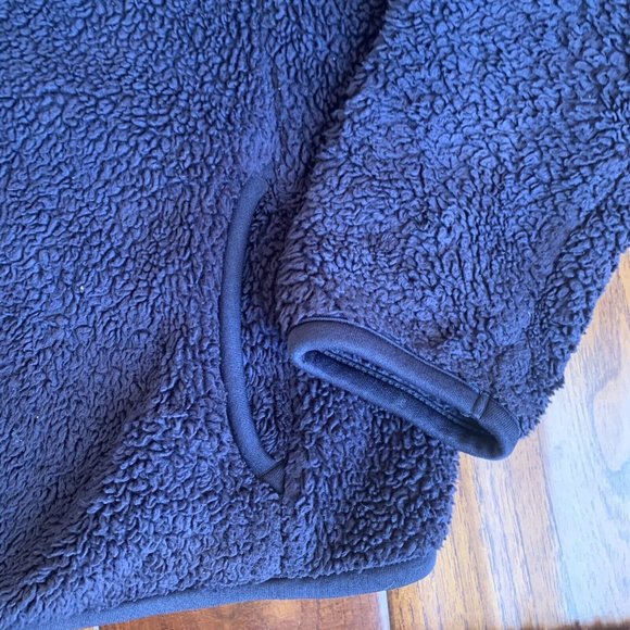 Uniqlo Kids Jacket Unisex 7-8 Blue Fluffy Yarn Fleece Full-Zip Sherpa Cozy Warm - Picture 3 of 5